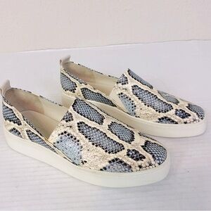Vince Saxon Embossed Snakeskin Slip On Sneakers Size 8